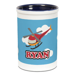 Helicopter Ceramic Pencil Holders - Blue