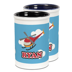 Helicopter Ceramic Pencil Holder - Large
