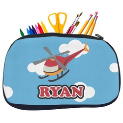 Helicopter Neoprene Pencil Case - Medium w/ Name or Text