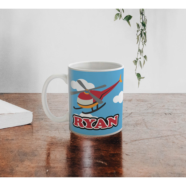 Helicopter Personalized Coffee Mug - Lifestyle