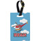 Helicopter Plastic Luggage Tag - Rectangular w/ Name or Text
