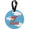 Helicopter Plastic Luggage Tag - Round (Personalized)