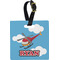 Helicopter Plastic Luggage Tag - Square w/ Name or Text