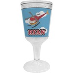 Helicopter Wine Tumbler - 11 oz Plastic (Personalized)
