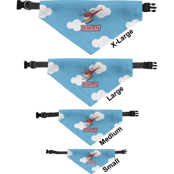 Helicopter Pet Bandana Sizes