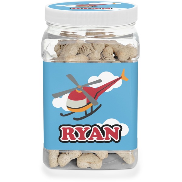 Custom Helicopter Dog Treat Jar (Personalized)