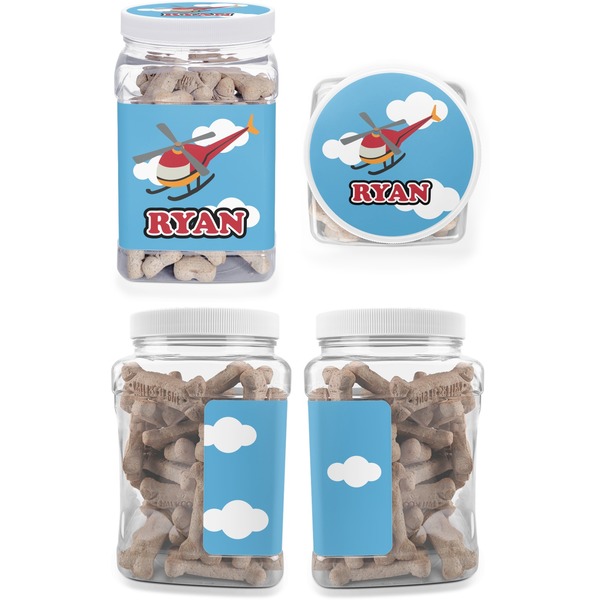 Helicopter Pet Treat Jar - Multiple Angles