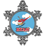 Helicopter Vintage Snowflake Ornament (Personalized)