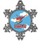 Helicopter Vintage Snowflake Ornament (Personalized)