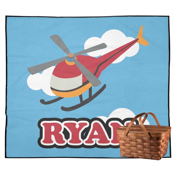Custom Helicopter Outdoor Picnic Blanket (Personalized)