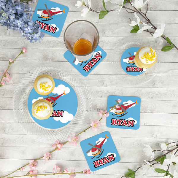 Helicopter Plastic Party Appetizer & Dessert Plates - In Context