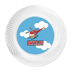 Helicopter Plastic Party Dinner Plates - 10" (Personalized)