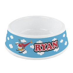 Helicopter Plastic Dog Bowl - Small (Personalized)