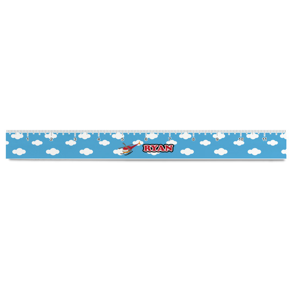 Helicopter Plastic Ruler - 12" - FRONT