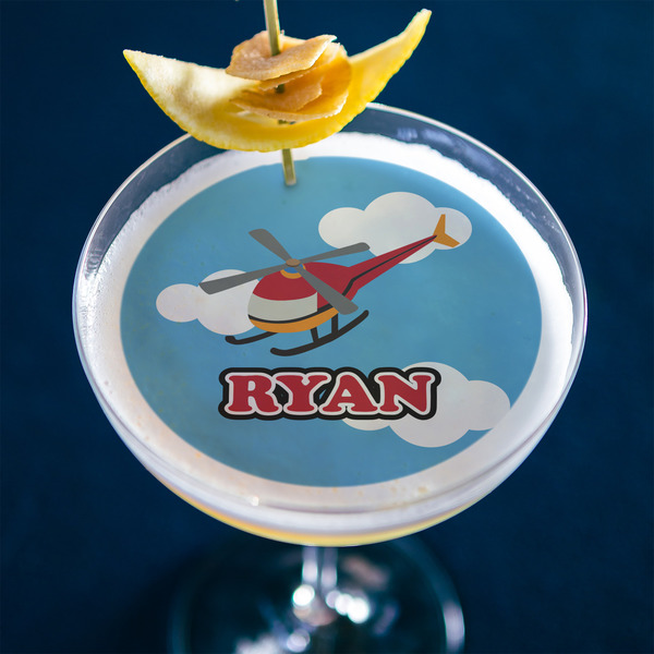 Helicopter Printed Drink Topper - Large - In Context