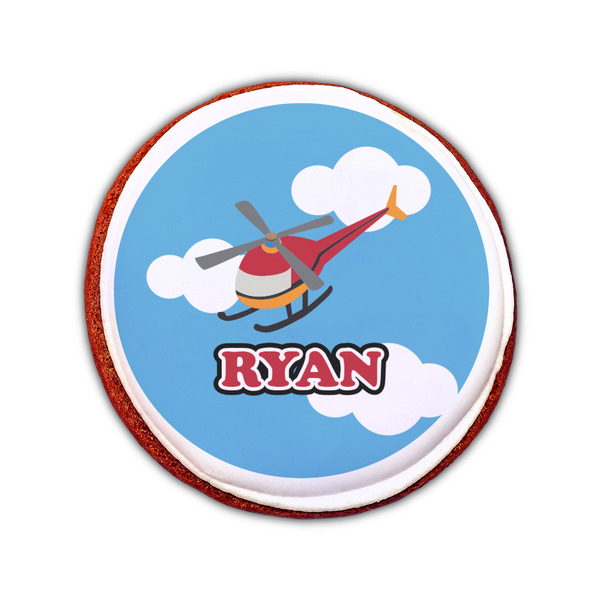 Helicopter Printed Icing Circle - Small - On Cookie