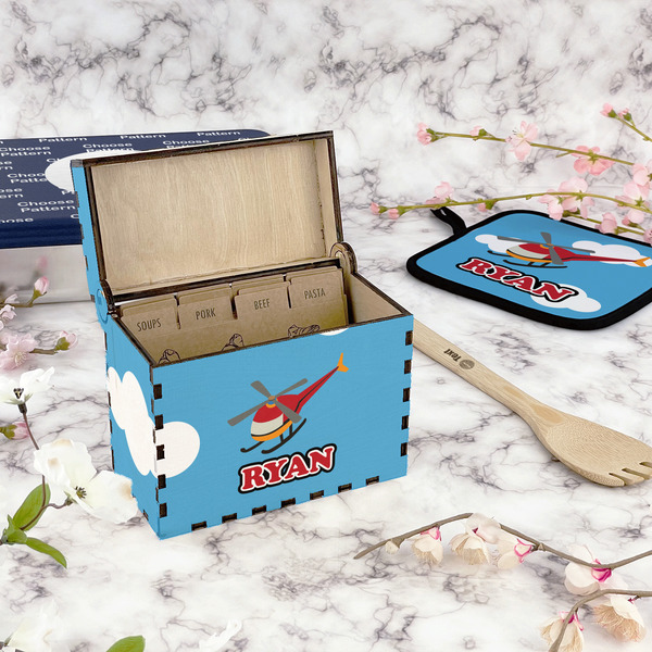 Helicopter Recipe Box - Full Color - In Context