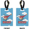 Helicopter Rectangle Luggage Tag (Front + Back)