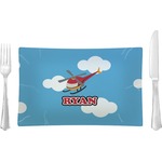 Helicopter Glass Rectangular Lunch / Dinner Plate (Personalized)