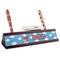 Helicopter Red Mahogany Nameplates with Business Card Holder - Angle