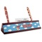 Helicopter Red Mahogany Nameplate with Business Card Holder (Personalized)