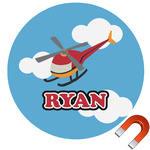 Helicopter Round Car Magnet - 6" (Personalized)