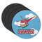 Helicopter Round Rubber Backed Coasters - Set of 4 (Personalized)