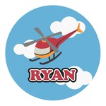 Helicopter Round Decal - Small (Personalized)