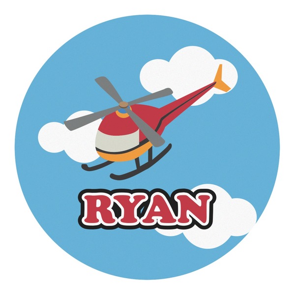 Custom Helicopter Round Decal - Large (Personalized)