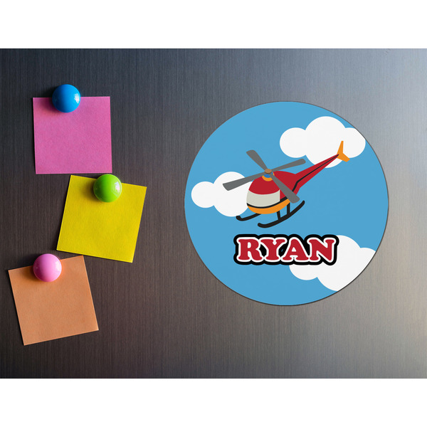 Helicopter Round Fridge Magnet - LIFESTYLE