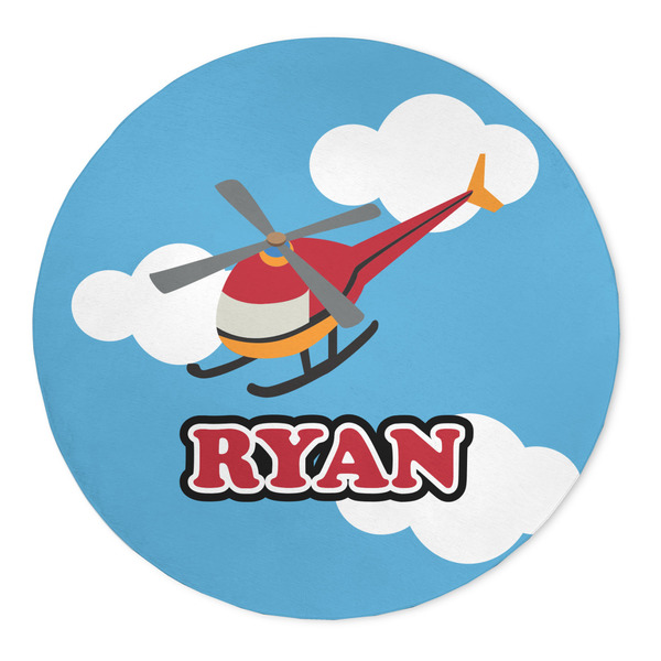 Custom Helicopter 5' Round Indoor Area Rug (Personalized)