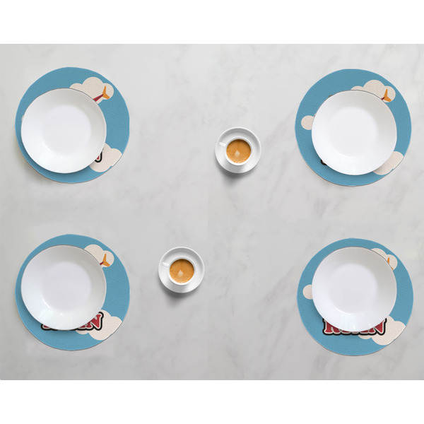 Helicopter Round Linen Placemats - LIFESTYLE (set of 4)