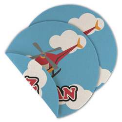 Helicopter Round Linen Placemat - Double Sided (Personalized)