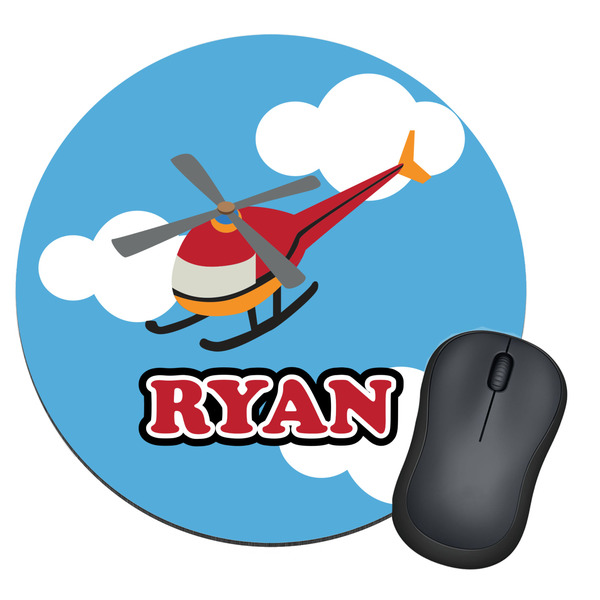 Custom Helicopter Round Mouse Pad (Personalized)