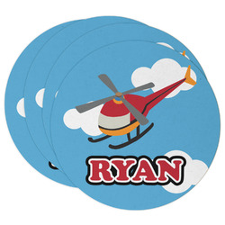 Helicopter Round Paper Coasters w/ Name or Text