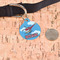 Helicopter Round Pet ID Tag - Large - In Context