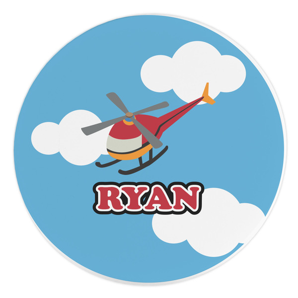 Custom Helicopter Round Stone Trivet (Personalized)