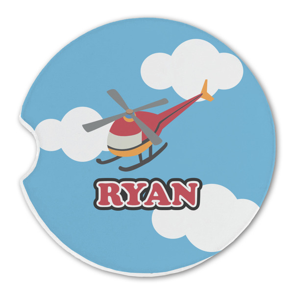 Custom Helicopter Sandstone Car Coaster - Single (Personalized)