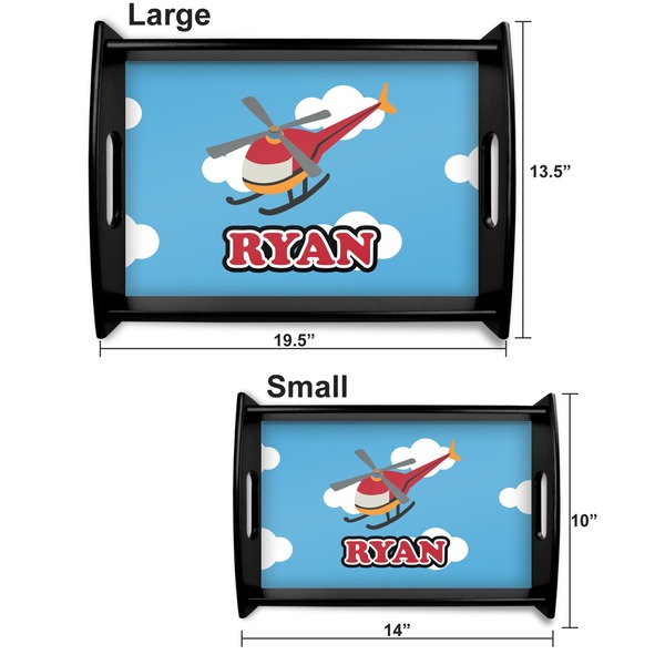 Helicopter Serving Tray Black Sizes