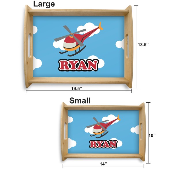 Helicopter Serving Tray Wood Sizes