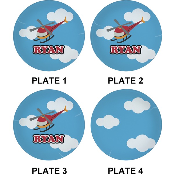 Helicopter Set of Appetizer / Dessert Plates (Approval)
