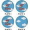 Helicopter Set of Lunch / Dinner Plates (Approval)