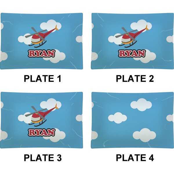 Helicopter Set of Rectangular Appetizer / Dessert Plates (Approval)