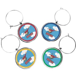 Helicopter Wine Charms (Set of 4) (Personalized)