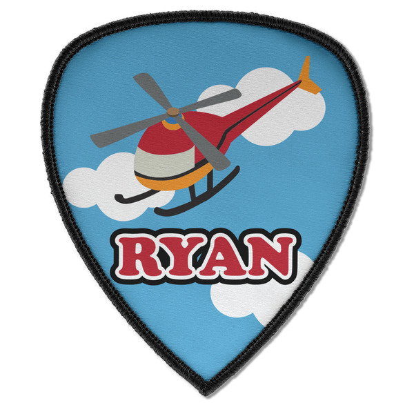 Custom Helicopter Iron on Shield Patch A w/ Name or Text