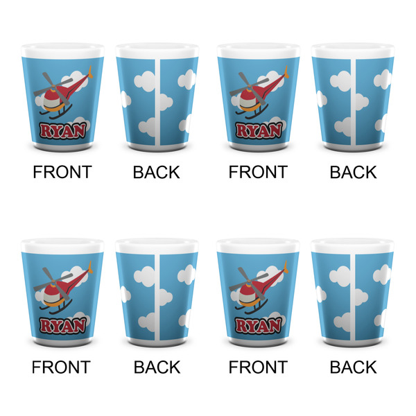 Helicopter Shot Glass - White - Set of 4 - APPROVAL