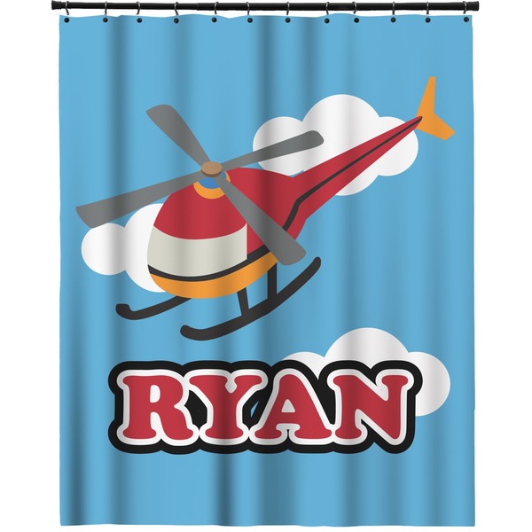 Custom Helicopter Extra Long Shower Curtain - 70"x84" (Personalized)