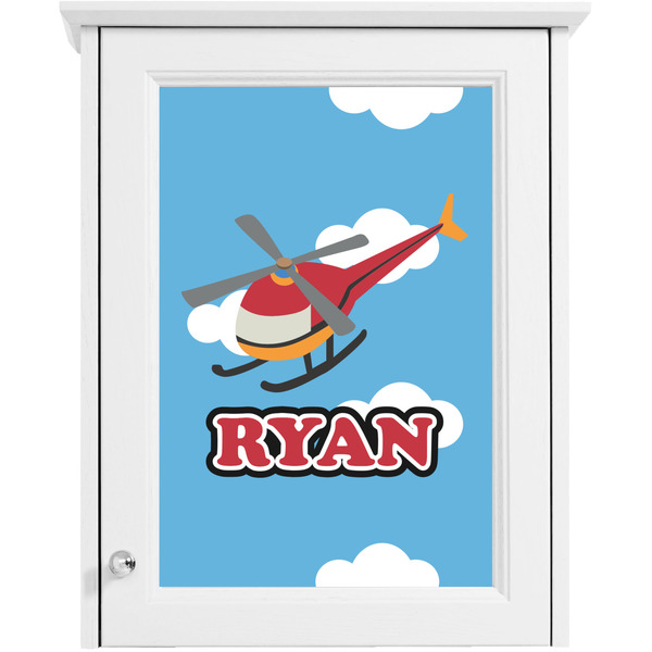 Helicopter Single White Cabinet Decal