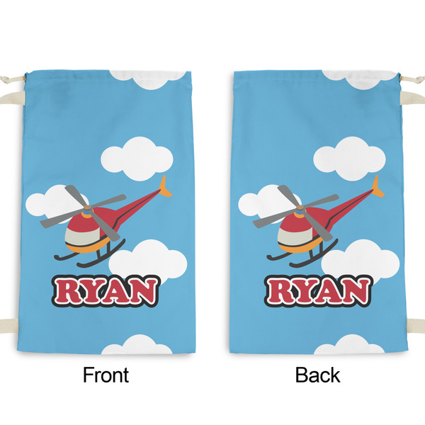 Helicopter Small Laundry Bag - Front & Back View