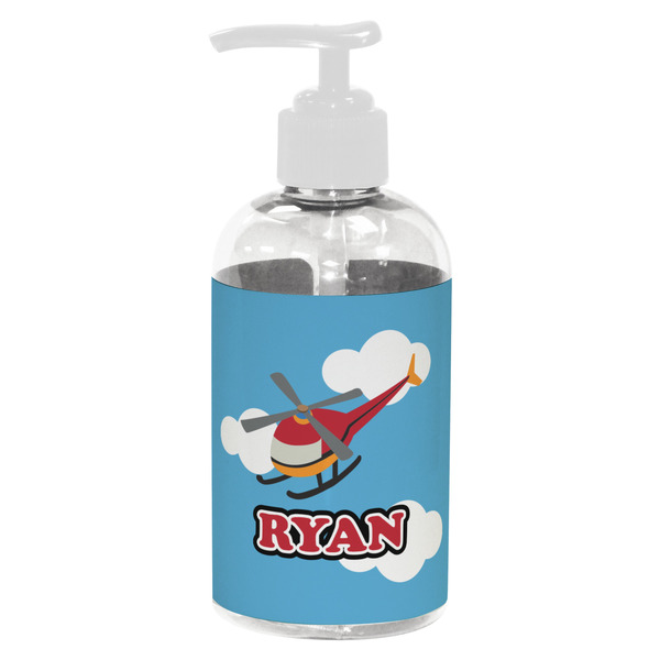 Custom Helicopter Plastic Soap / Lotion Dispenser (8 oz - Small - White) (Personalized)